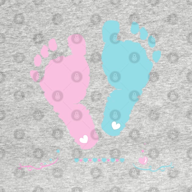 Twin baby girl and boy foot print by GULSENGUNEL